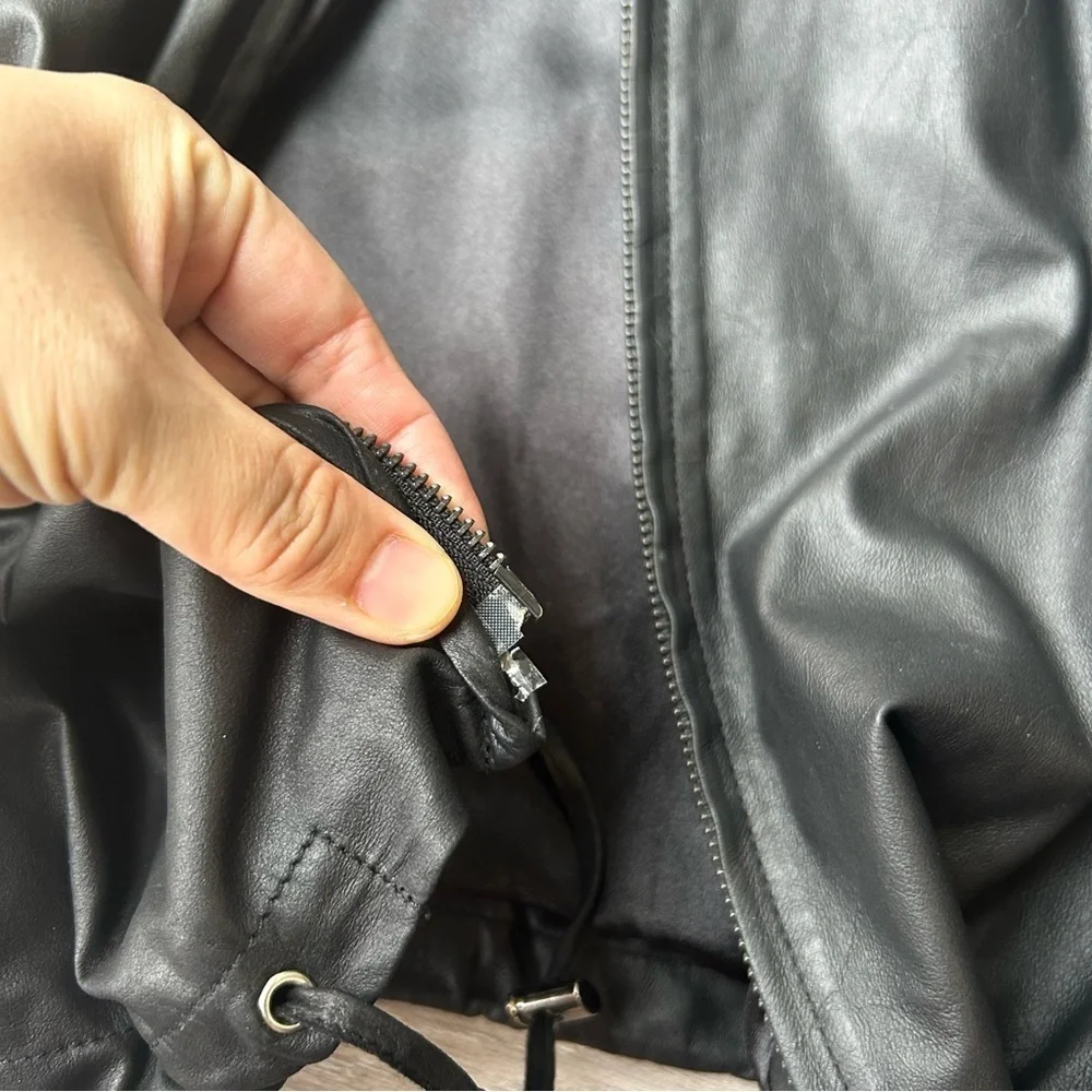 Bigardini Ruched  Ruffles Leather Jacket - Picture 14 of 14